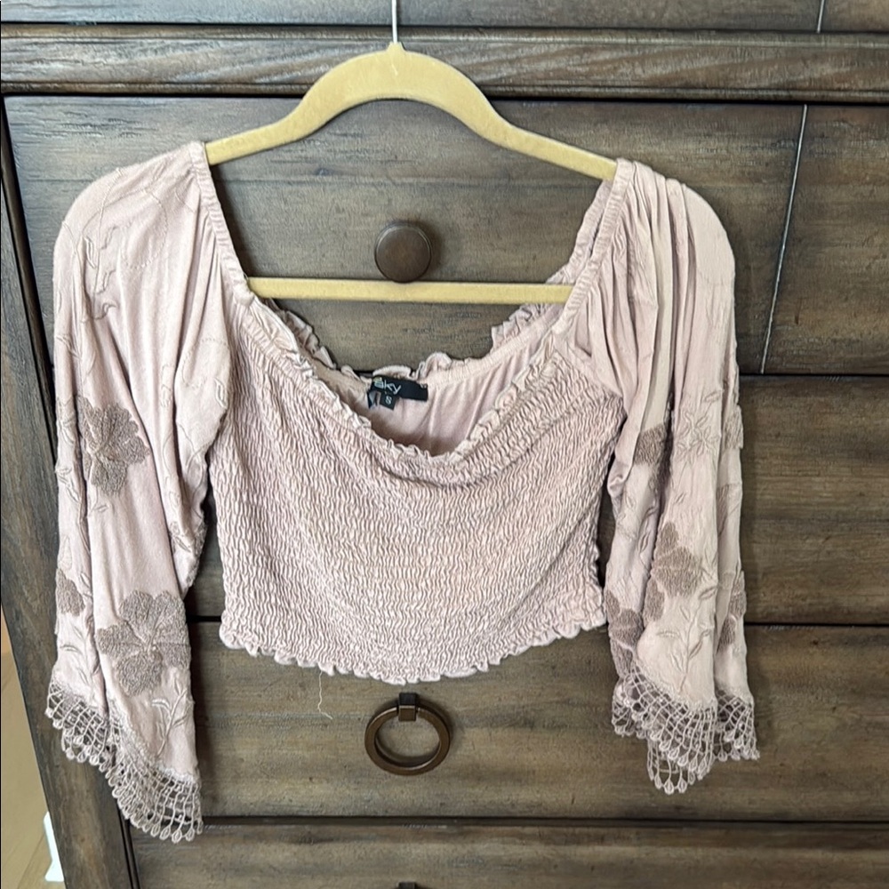 Women's Pink Smocked Top